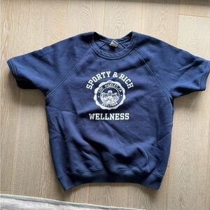 Sporty & Rich Wellness Navy Crewneck Sweater